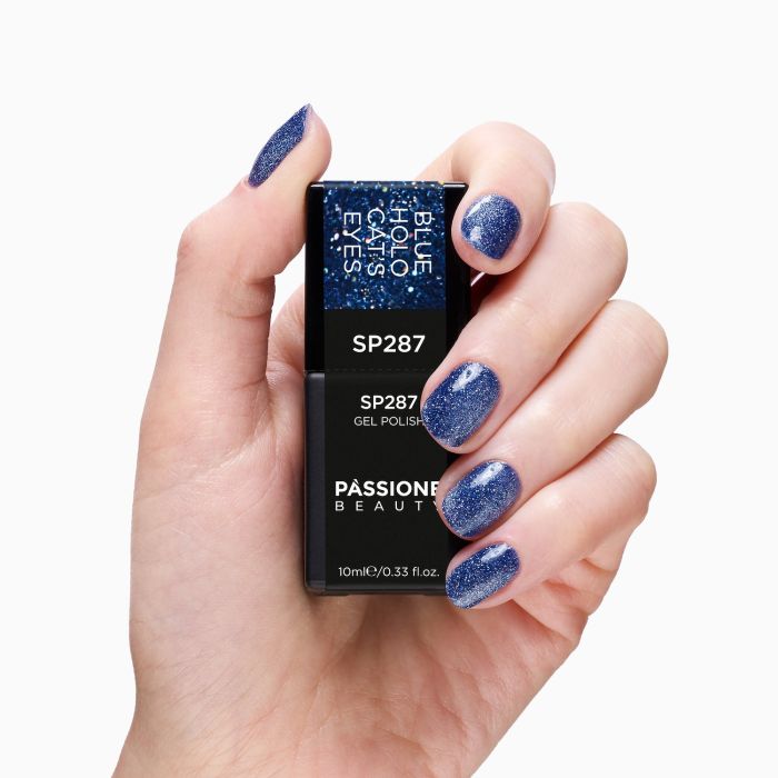 Vernis semi-permanent VS287 Blue Holo Cat's Eyes détail