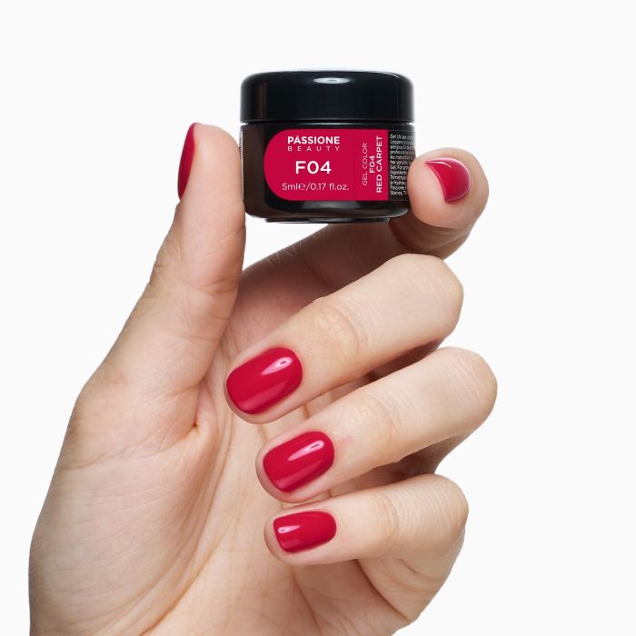 Gel colour F04 Red Carpet - Bright RedSelf-sealing UV Gel Colour - detail 1