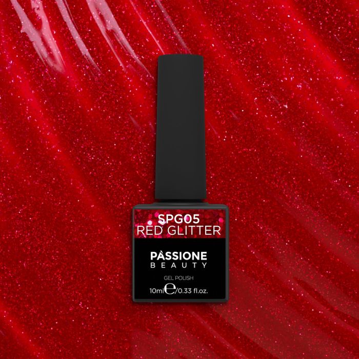 Esmalte Semipermanente EPG05 Red Glitter - Esmalte semipermanente EPG05 Red Glitter - detalle 1