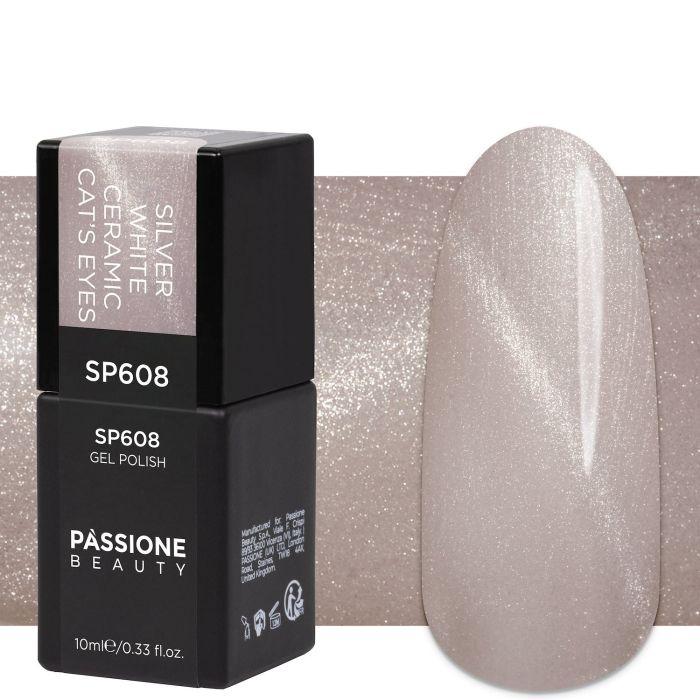 Esmalte semipermanente SP608 Silver White Ceramic Cat’s Eyes
