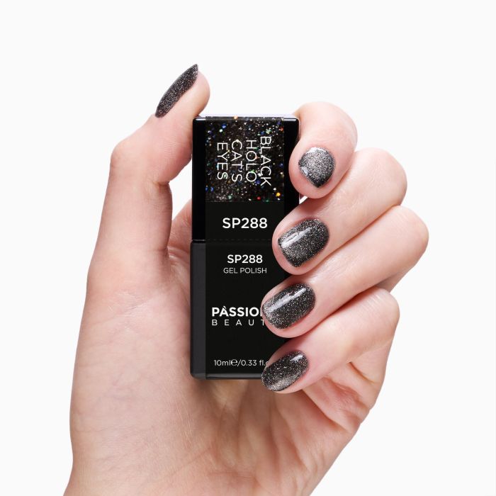 Gel Nail Polish SP288 Black Holo Cat's Eyes detail