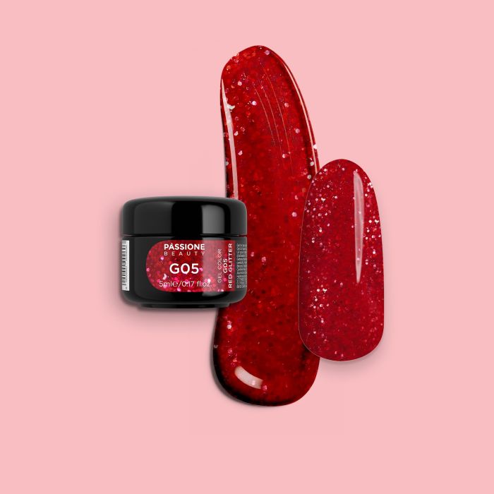 Gel Glitter G05 Red Glitter