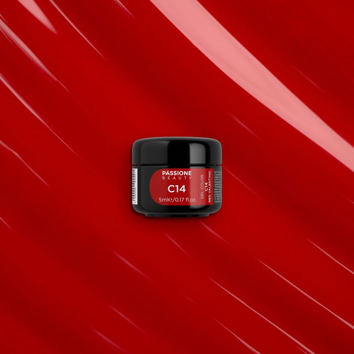 Gel Color C14 Valentino Red - Gel color rojo intenso - detalle 1