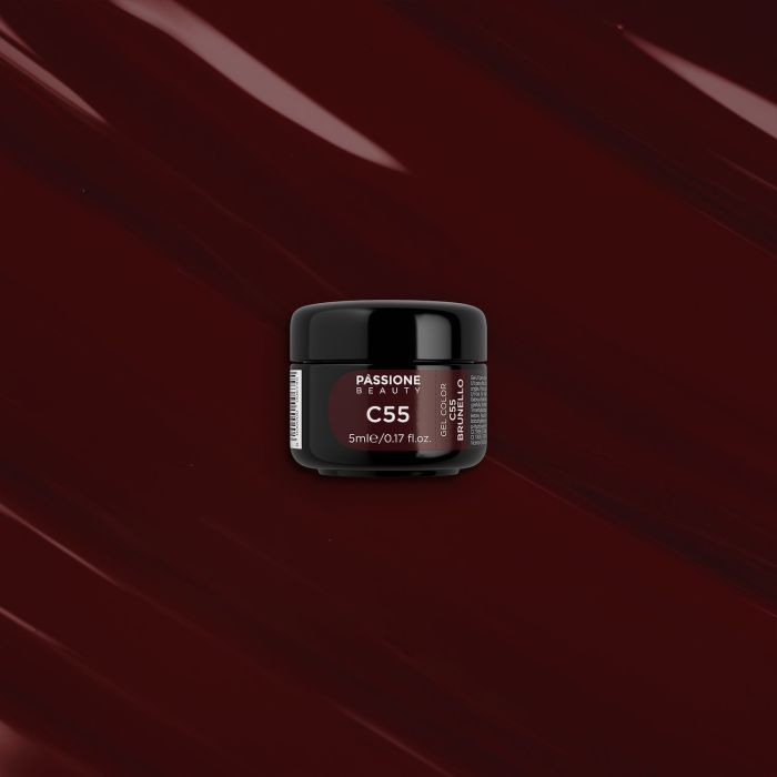 Gel Couleur C55 Brunello - Gel couleur rouge foncé - détail 1