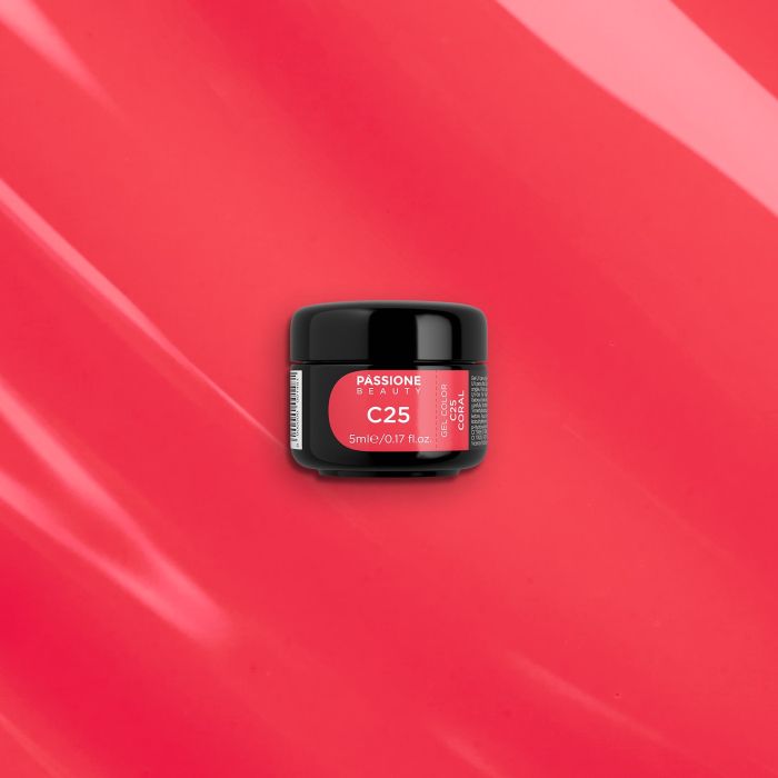 Gel Couleur C25 Coral - Gel couleur corail vif - détail 1