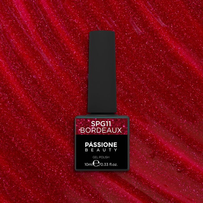 Esmalte Semipermanente EPG11 Bordeaux - Esmalte semipermanente EPG11 Bordeaux, rojo oscuro con microbrillos - detalle 1