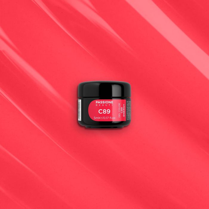 Gel couleur C89 Energia - Gelcouleur orange corail-rose - détail 1