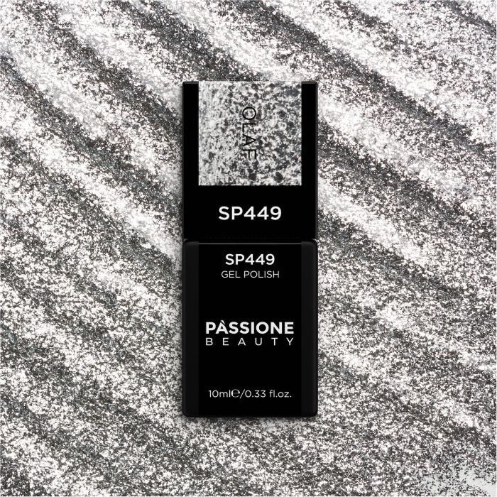 UV Nagellack NL449 Olaf - UV Nagellack in Silber mit Silberflakes - Detail 1