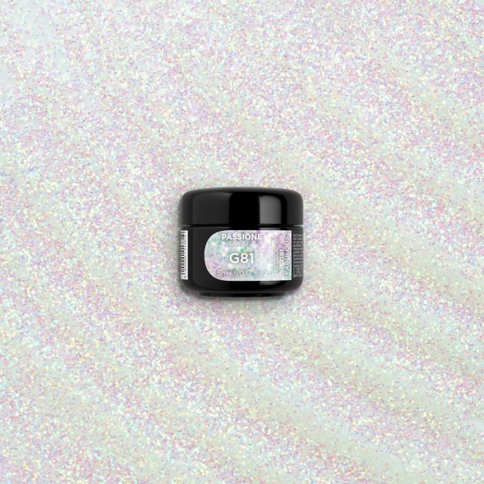Gel Glitter G81 Fabolouse - Gel couleur pailleté transparent avec des micro-paillettes claires - détail 1