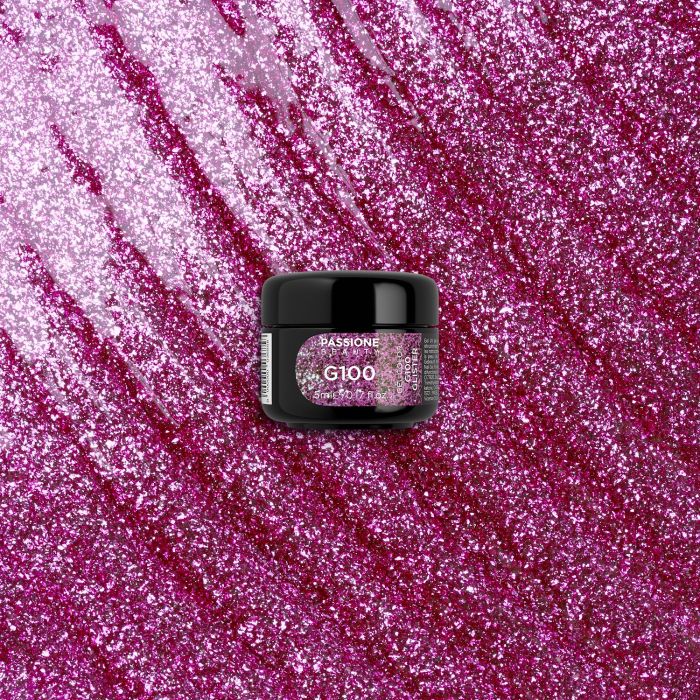 Gel Glitter G100 Glister - Gel couleur pailleté fuschia - détail 2