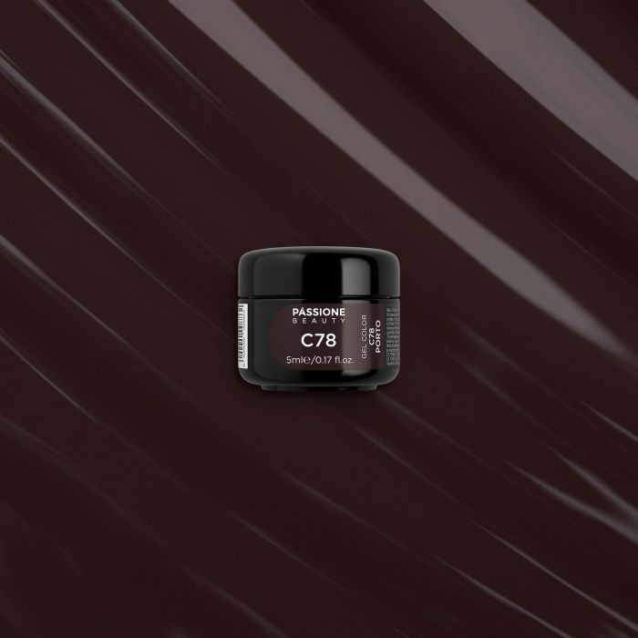 Gel Color C78 Porto - Gel color muy oscuro de color marrón violáceo - detalle 1