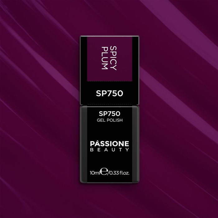 Vernis semi-permanent SP750 Spicy Plum - Vernis semi-permanent violet prune foncé - détail 1