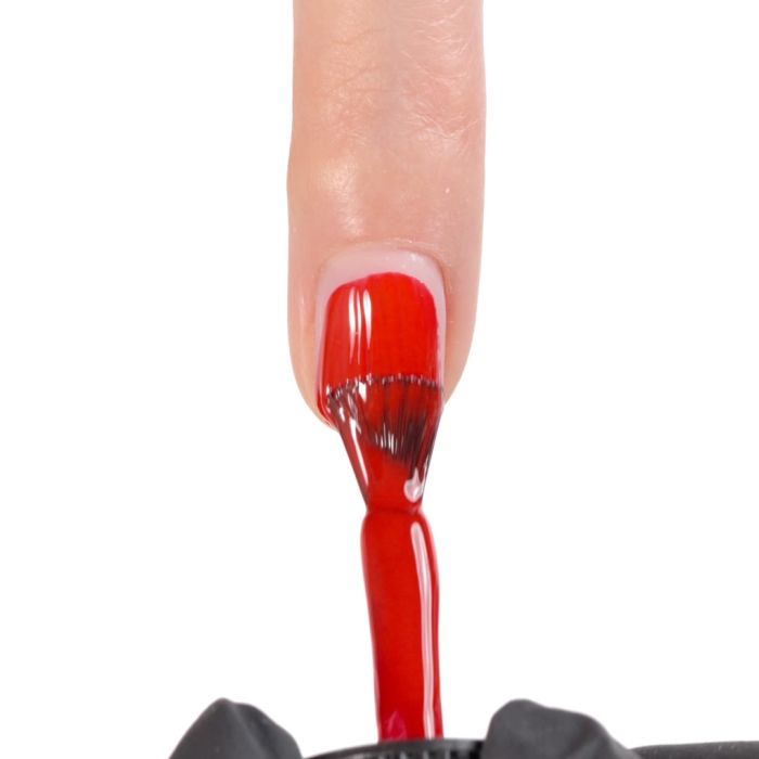 Application of Gel Nail Polish SP625 Festive Red