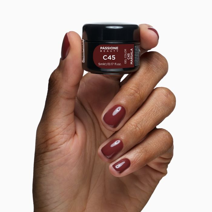 Farbgel C45 Marsala - Farbgel in dunklem Weinrot - Detail 1