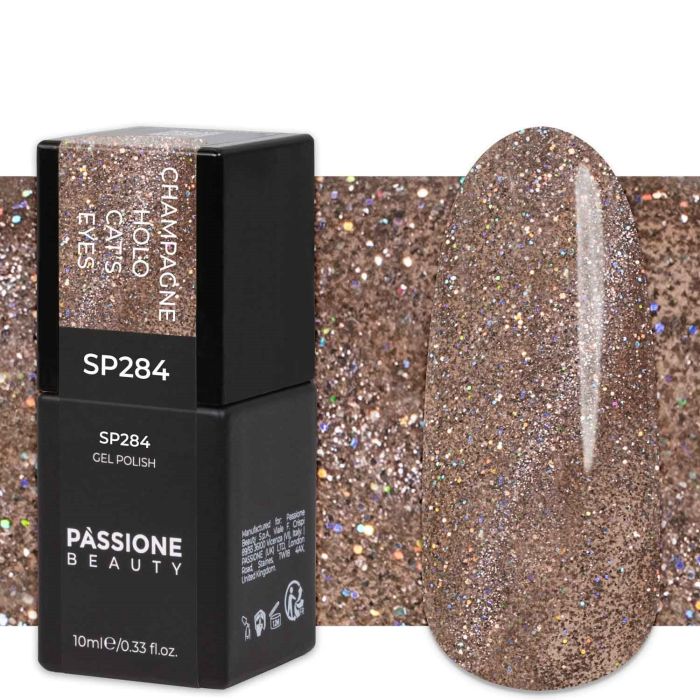 Gel Nail Polish SP284 Champagne Holo Cat's Eyes