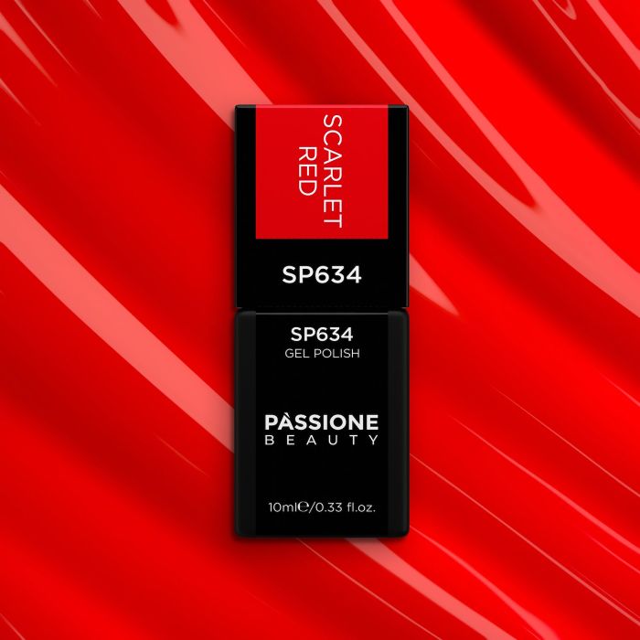Vernis semi-permanent SP634 Scarlet Red - Vernis semi-permanent rouge vif intense - détail 1