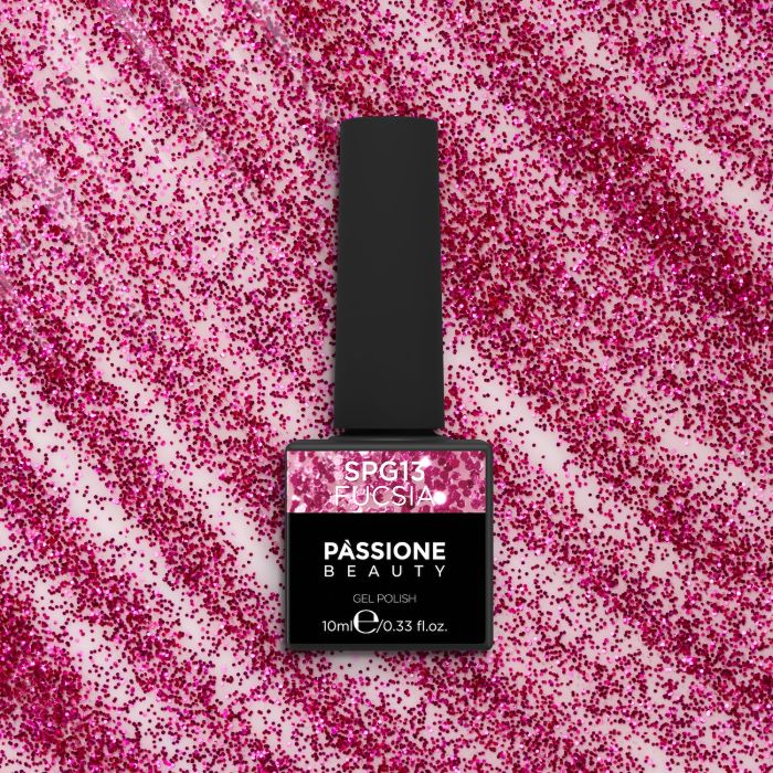 Vernis semi-permanent VSG13 Fucsia - Vernis semi-permanent avec paillettes fuchsia - détail 1