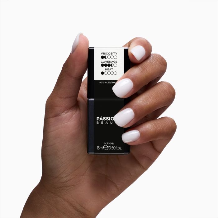 Liquid AcrilGel® Glitter White 15ml  - Costruttore autolivellante bassa viscosità bianco con finissimi micro-glitter bianchi - dettaglio 3