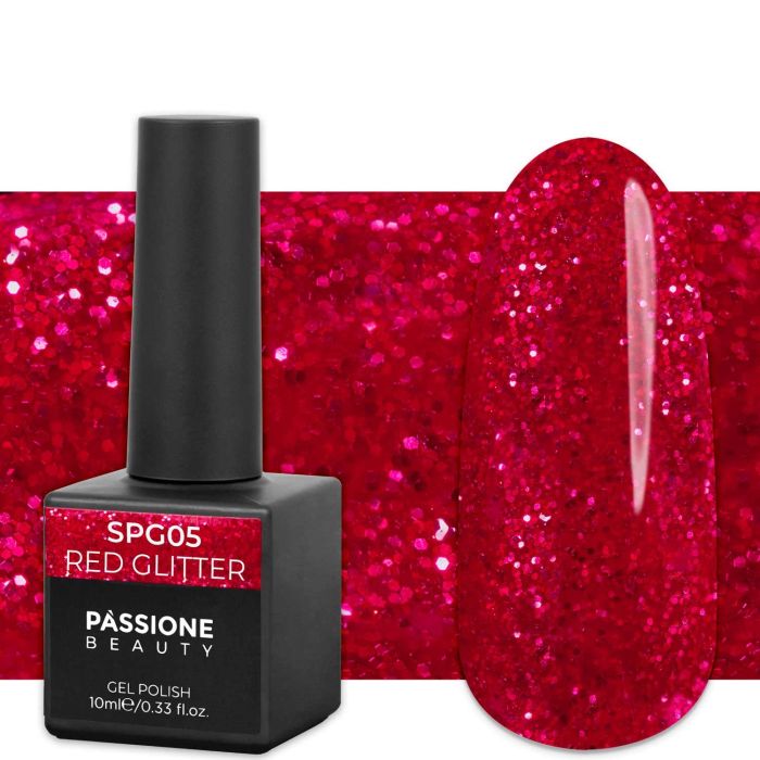 Esmalte Semipermanente EPG05 Red Glitter