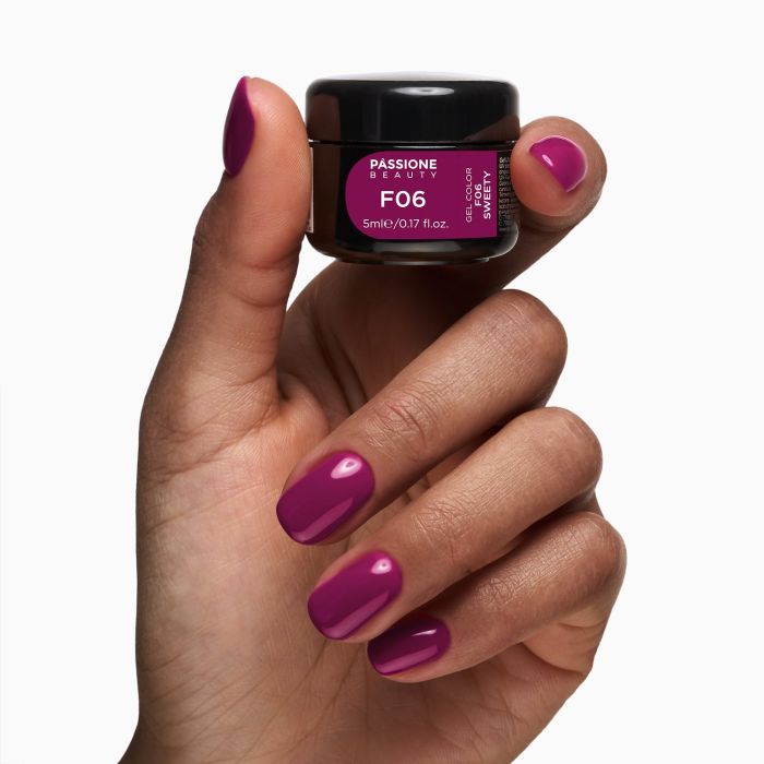 Gel Color F06 Sweety - Gel color fucsia oscuro autosellante  - detalle 1