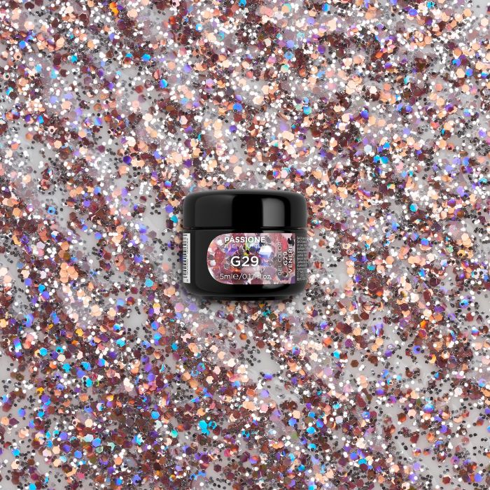Gel Glitter G29 Venere - Gel couleur pailleté effet arc-en-ciel - détail 2