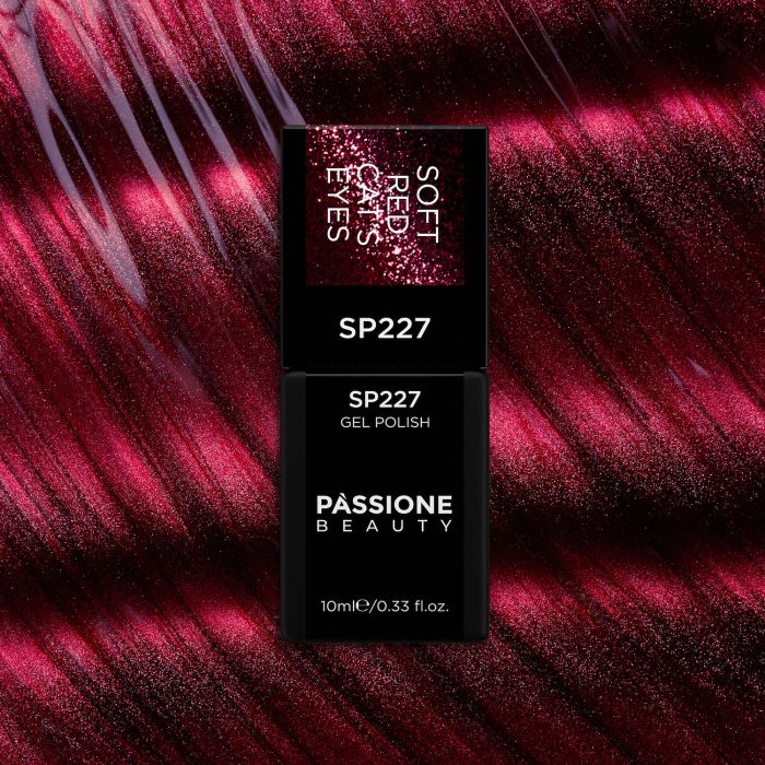 Vernis semi-permanent VS227 Soft Red Cat's Eyes - Vernis semi-permanent Cat's Eyes rouge irisé - détail 2