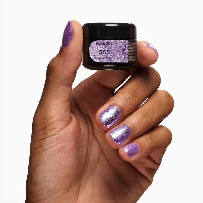 Gel Glitter G55 Lilac Flash  détail