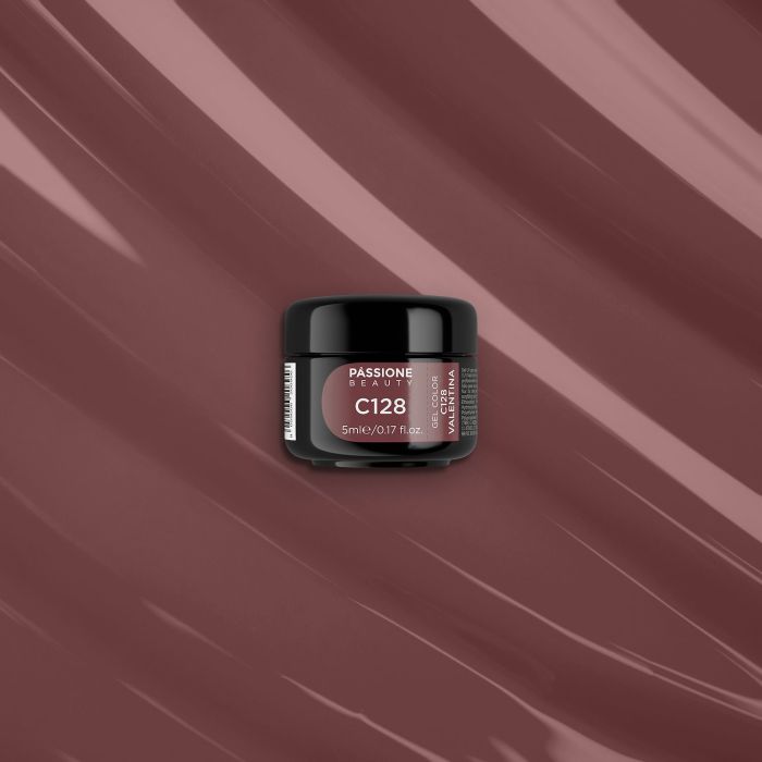 Gel Couleur C128 Valentina - Gel couleur marron rosé foncé - détail 1