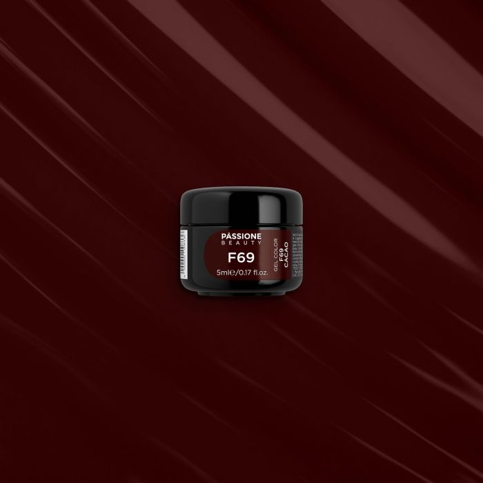 Gel Couleur F69 Cacao - Gel couleur auto-scellant marron chocolat foncé - détail 1