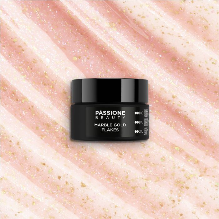 Gel de construction Marble Gold Flakes- 15 ml - Gel de construction pailleté pour les recouvrements et les reconstructions - détail 2