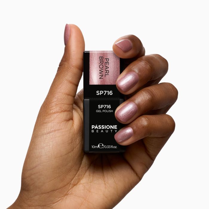 Vernis semi-permanent SP716 Pearl Brown - Vernis semi-permanent marron mauve nacré - détail 1
