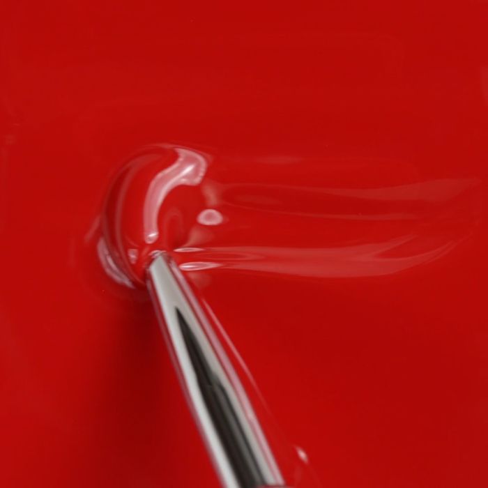 Application of Gel Nail Polish SP625 Festive Red