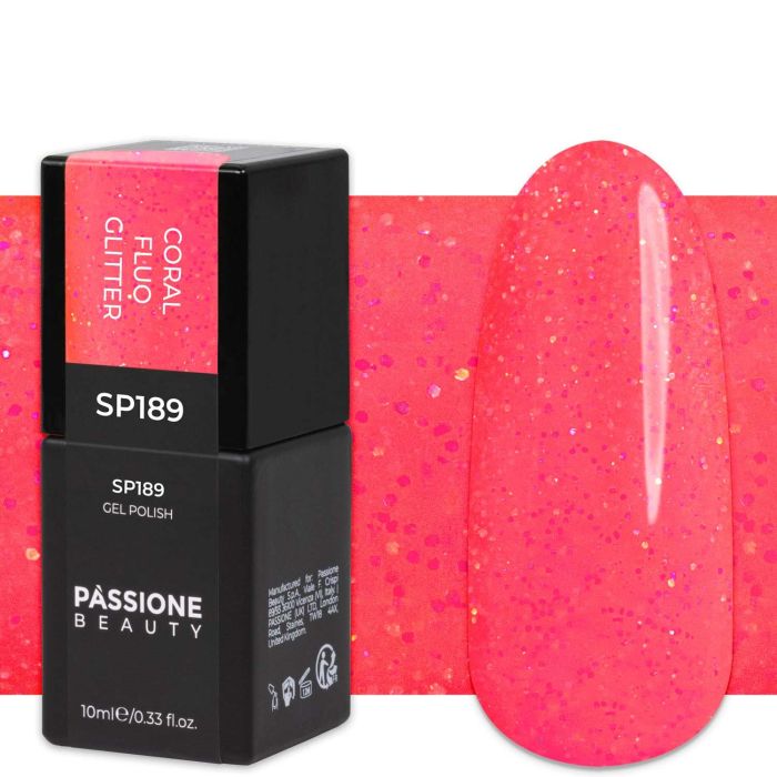 Esmalte Semipermanente EP189 Coral Fluo Glitter