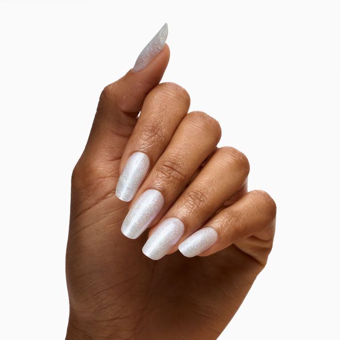 Crystal Shell Mermaid 15 ml - Gel de construction auto-égalisant blanc avec micro-paillettes bleues irisées très fines  - détail 2