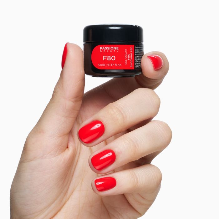 Gel color F80 Shocking Red dettaglio