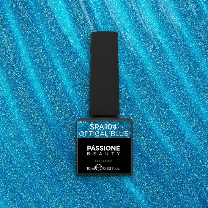 Esmalte Semipermanente EPA104 Optical Blue - Esmalte semipermanente EPA104 Optical Blue, azul con micro purpurina  - detalle 1