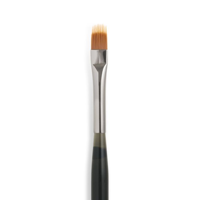 Set 13 Pennelli Piatti In Nylon Per Acrilico E Olio - Manico Lungo, Varie Misure Da #0 A #24