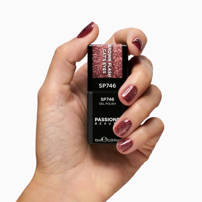 UV-Nagellack SP746 Brown Flash Cat Eye - UV-Nagellack Braun Cat-Eye-Effekt - Detail 1