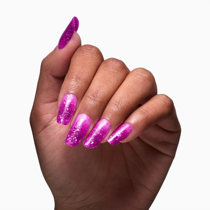 Glass Glitter Fuchsia 15 ml - Gel de construction auto-égalisant fuchsia effet verre avec paillettes argentées - détail 2