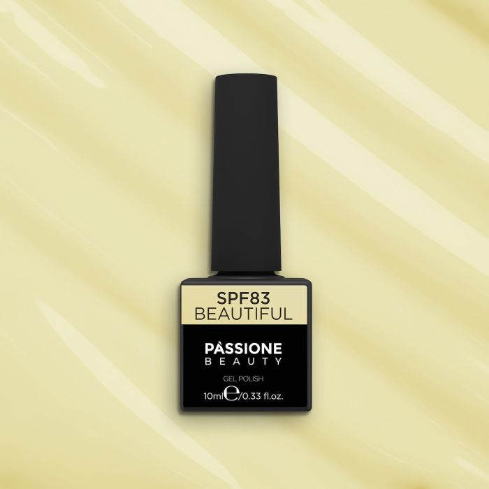 Gel Nail Polish GPF83 Beautiful  - GPF83 Beautiful gel polish, delicate pastel yellow - detail 1