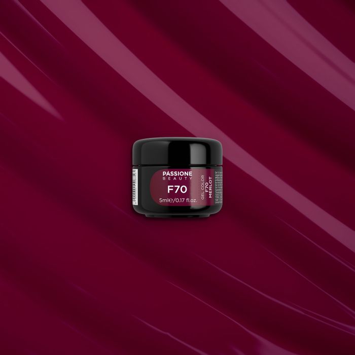 Gel Color F70 Merlot - Gel color burdeos autosellador - detalle 2