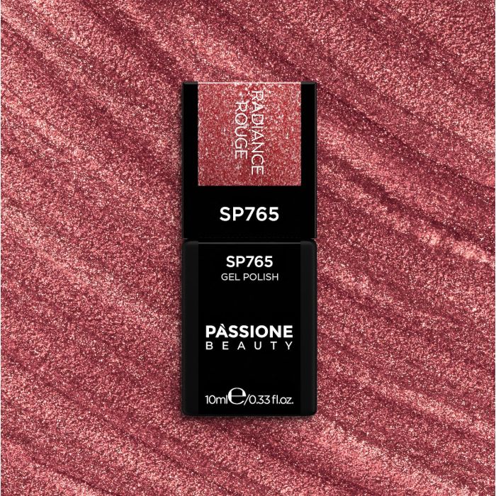 Gel Nail Polish SP765 Radiance Rouge - Glitter red semi-permanent polish - detail 1