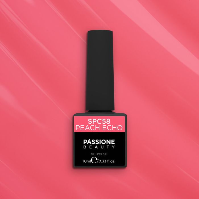 Gel Nail Polish GPC58 Peach Echo  - GPC58 Peach Echo gel polish, Intense peach - detail 2