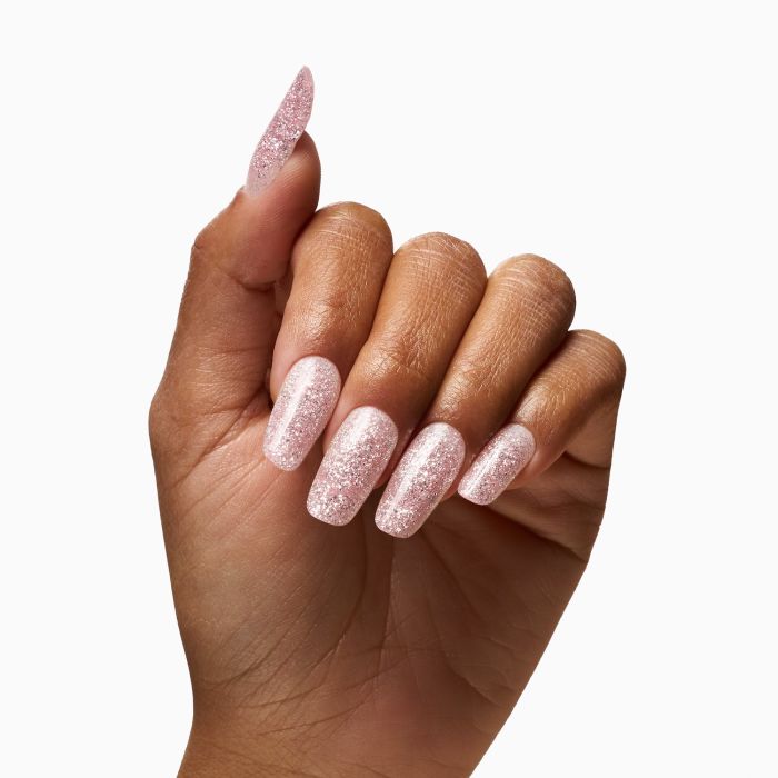 AcrilGel® Soft Disco Natural  50 ml - Gel acrylique rose naturel froid avec flakes argentés effet disco, couvrant - détail 2