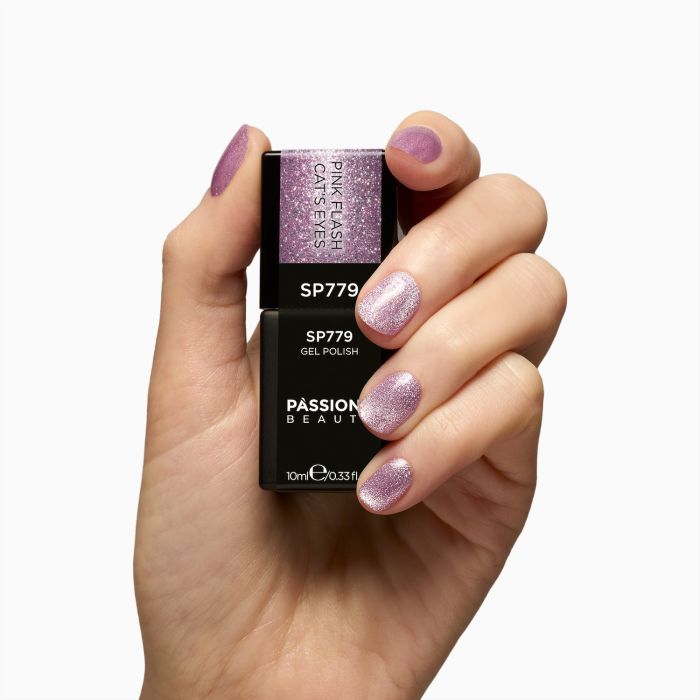 Vernis semi-permanent SP779 Pink Flash Cat Eye - Vernis semi-permanent rose effet cat's eyes - détail 2