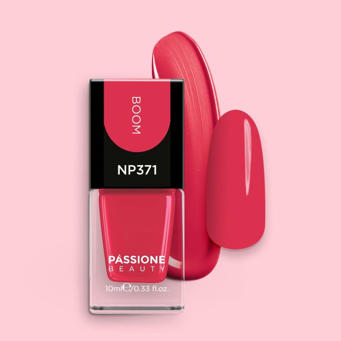 Esmalte NP371 Boom - Esmalte tradicional efecto gel rojo coral