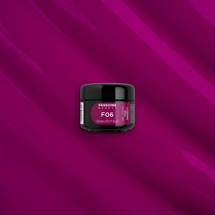 Gel Couleur F06 Sweety - Gel couleur auto-scellant fuchsia foncé - détail 3