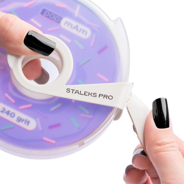 Staleks PapmAm grano 240 con dispensador - Lima desechable en rollo rasgable Staleks para base metálica - detalle 1