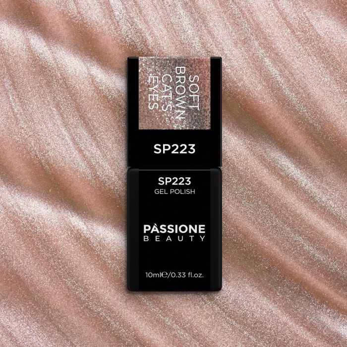 Gel Nail Polish GP223 Soft Brown Cat's Eyes  - Hazelnut and Peach Gel Polish - detail 2