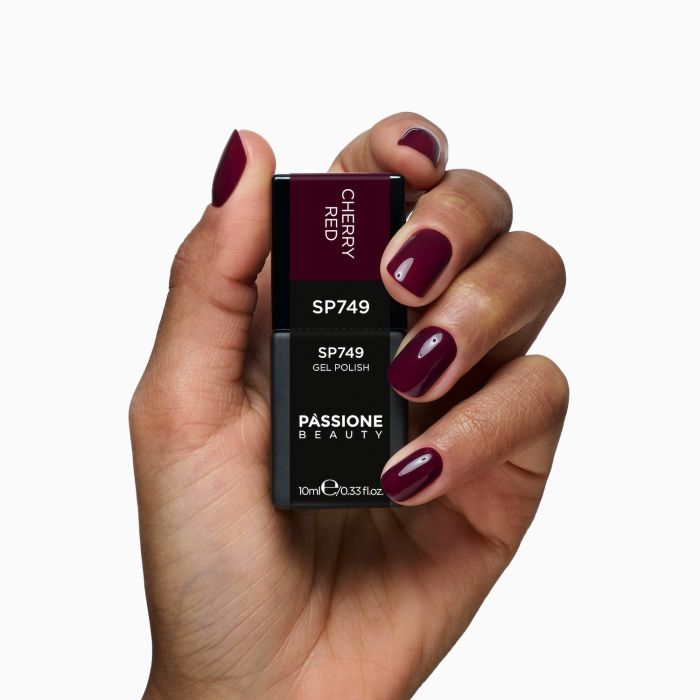 Gel Nail Polish SP749 Cherry Red - Cherry red gel polish - detail 1